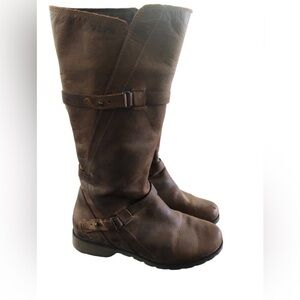Teva Delavina Women’s 6.5 Riding Tall Boots Leather Brown 1003011 Waterproof